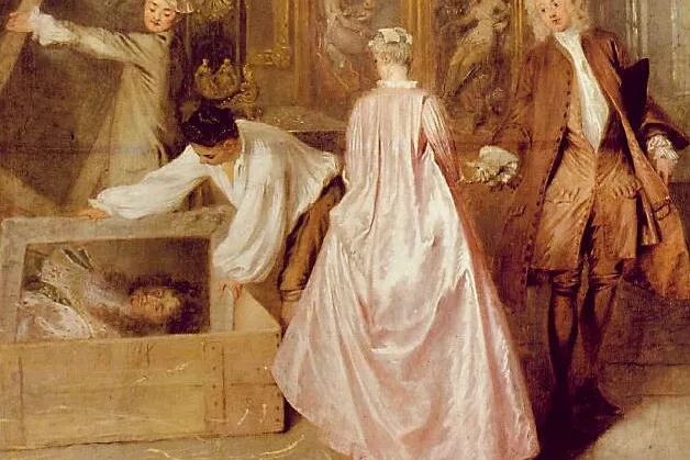Detail of a dealer gallery with works being documented — analogous to the Renaissance contratto system