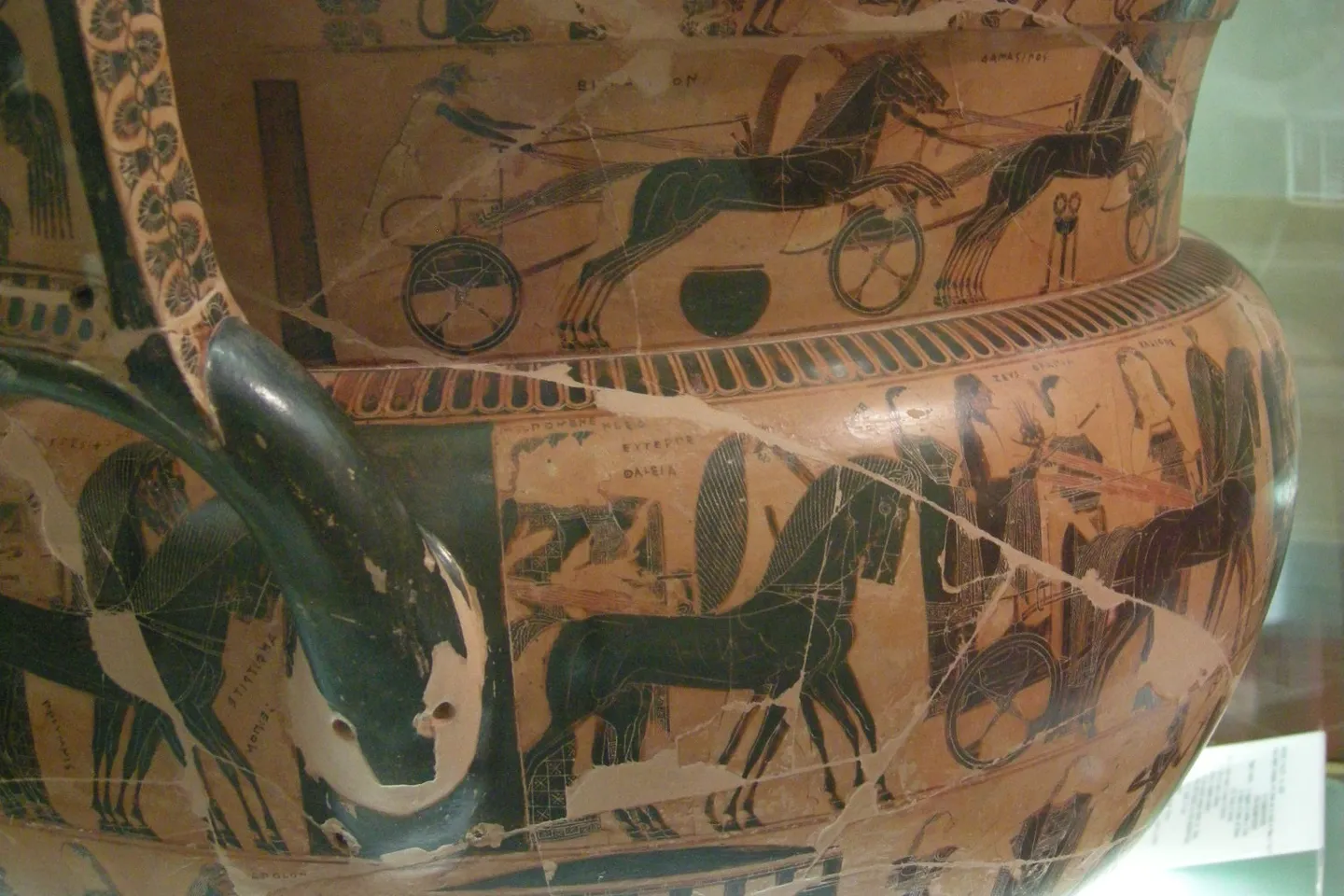 François Vase, c. 570 BC, Museo Archeologico Nazionale, Florence — signed by potter Ergotimos and painter Kleitias