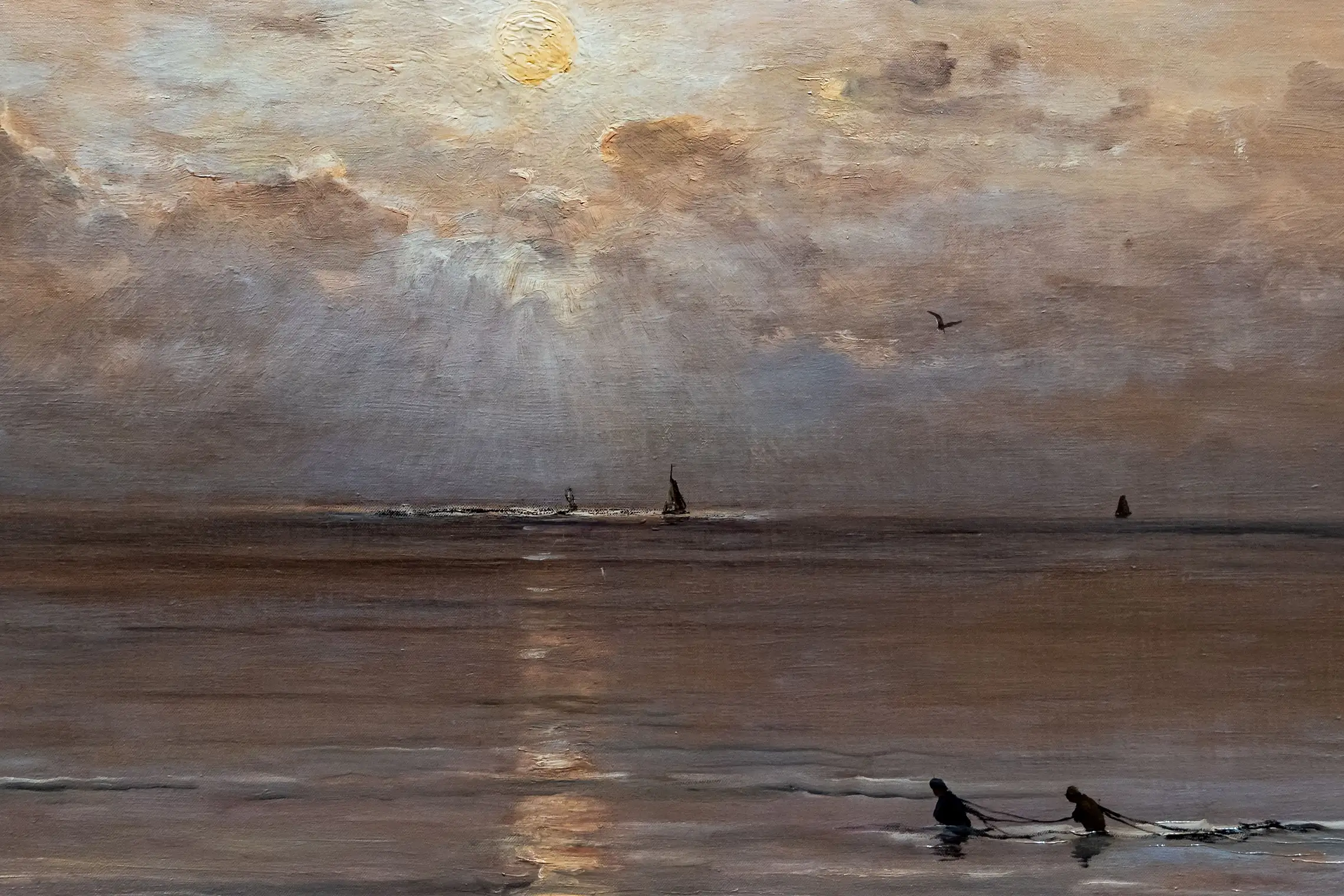 Cropped - Sonnenuntergang mit Krabbenfischern