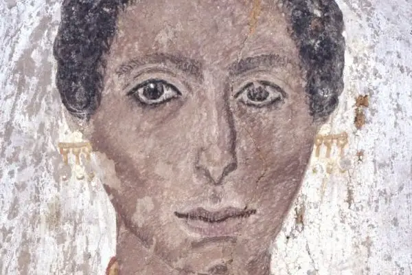 Cropped - Fayum mummy portrait (c. 200) - British museum, EA65344