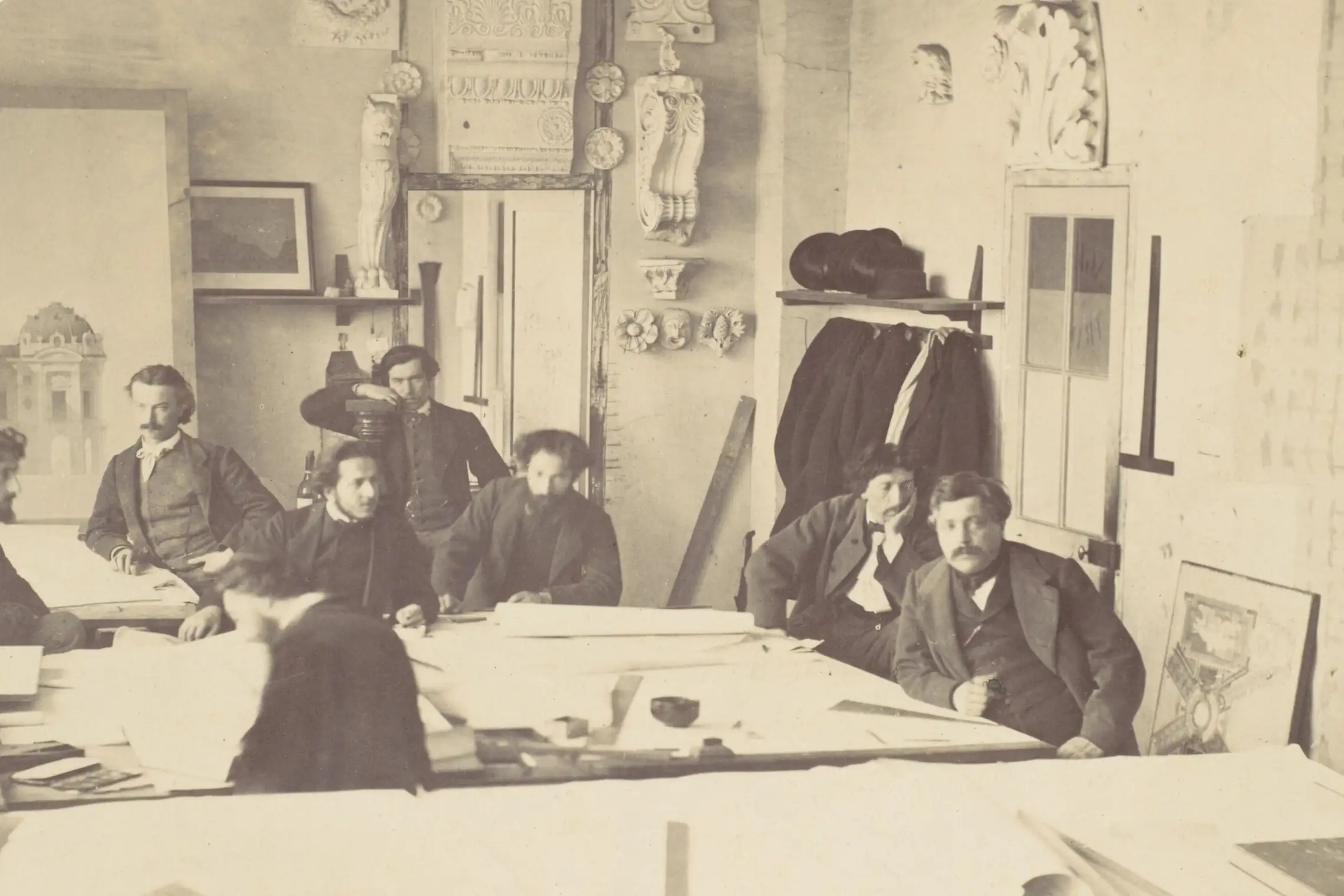 Cropped - [Charles Garnier in the Drafting Room While Designing the New Paris Opera]