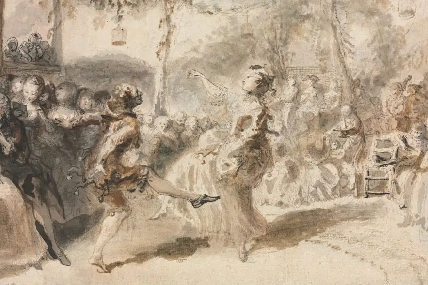 Cropped - Costumed Dancers Performing in a Garden Tavern