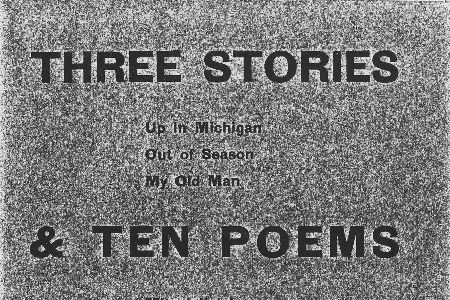 Cropped - THREE STORIES AND TEN POEMS Book Cover