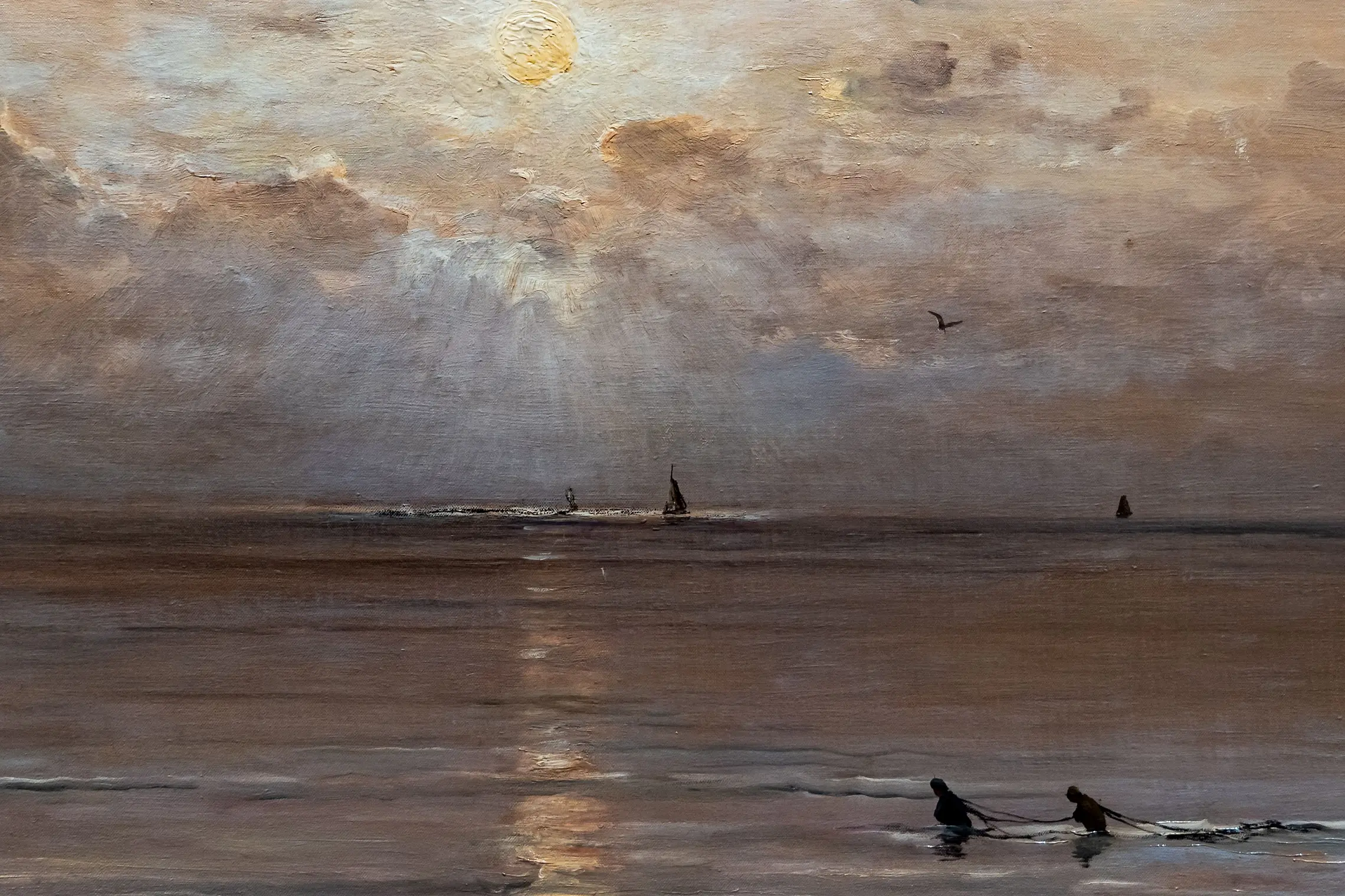 Cropped - Sonnenuntergang mit Krabbenfischern