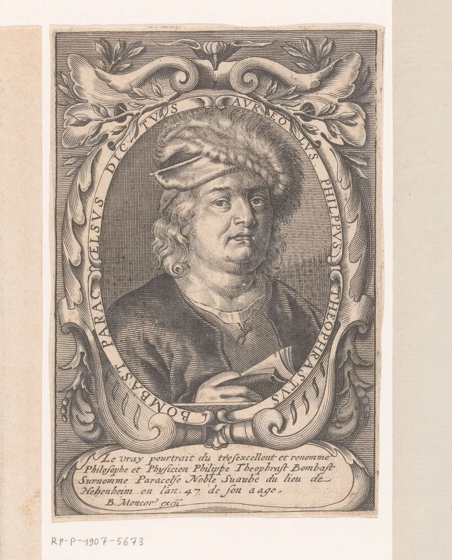 Portret van Philippus Aureolus Theophrastus Bombastus von Hohenheim of Paracelsus op 47-jarige leeftijd, RP-P-1907