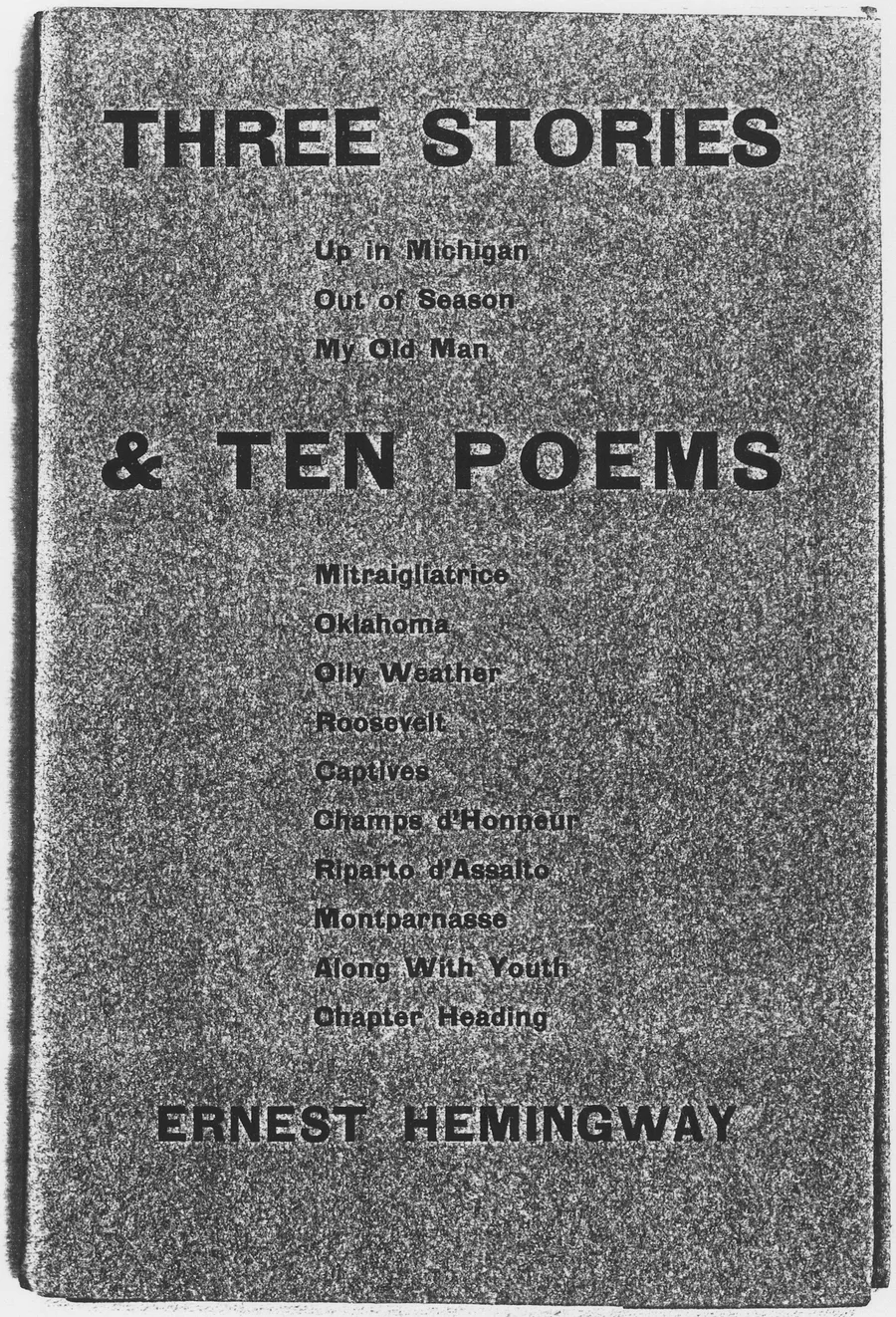 THREE STORIES AND TEN POEMS Book Cover