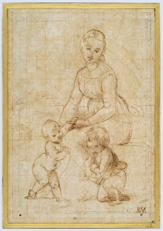SANTI Raffaello - Etude pour la 'Belle Jardinière', RF 1066, Recto