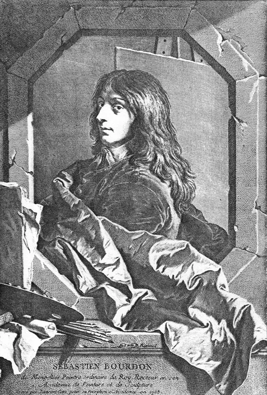 Engraved portrait of Sébastien Bourdon