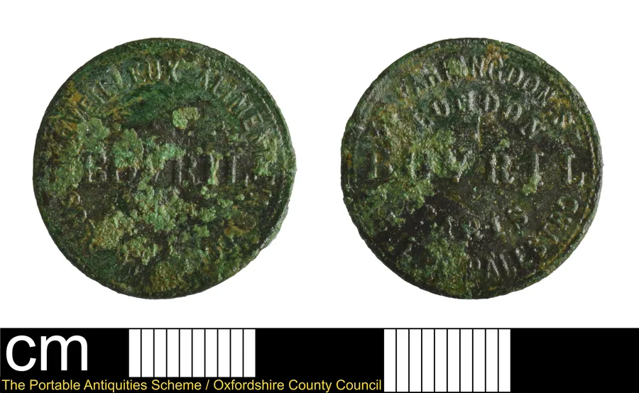 Post-Medieval copper alloy token advertising Bovril
