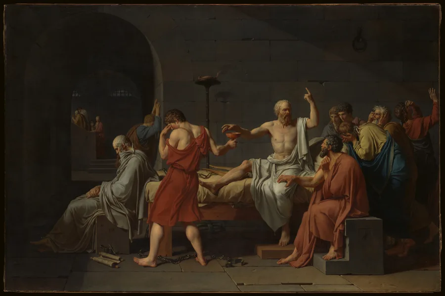Peyron's painting, The Death of Socrates.