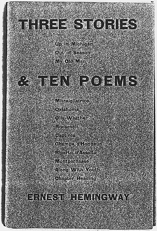 THREE STORIES AND TEN POEMS Book Cover - DPLA - 9c0b7c1d9ba6b9885d97642beecc6b25
