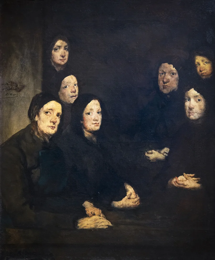 (Toulouse) Au Sermon - Théodule Ribot - Paris musée d'Orsay Joconde000PE002341