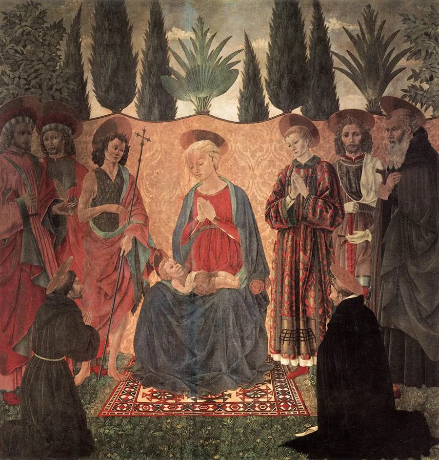 Mary and child with eight saints