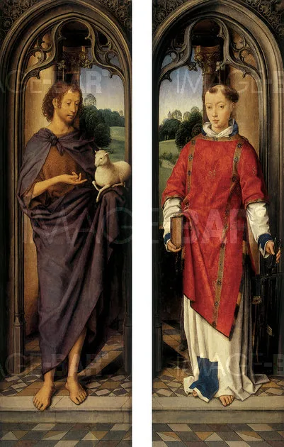 Saint John the Baptist and Saint Lawrence by Hans Memling (National Gallery, London)
