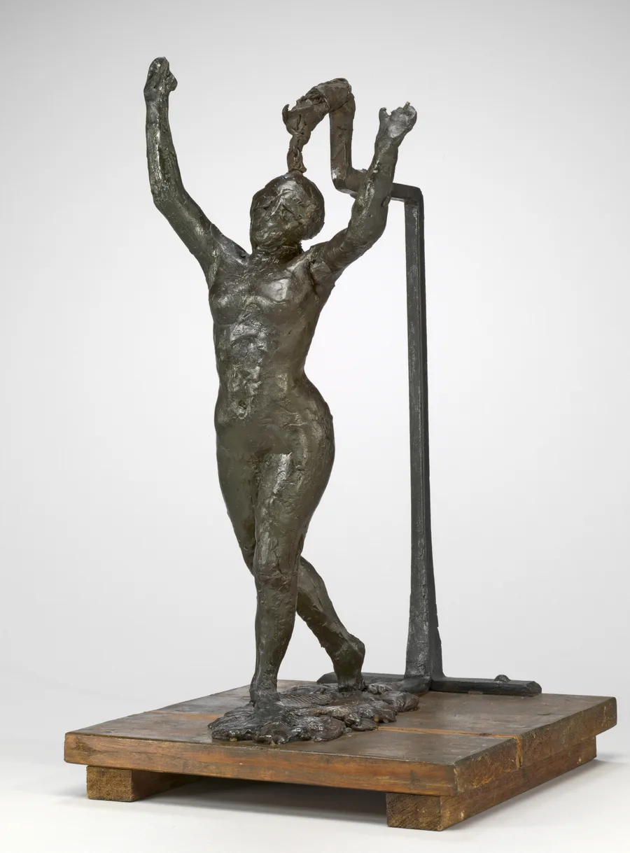 Dancer Moving Forward, Arms Raised