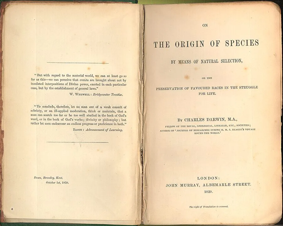 The first American edition of Charles Darwin's On the Origin of Species (1860)