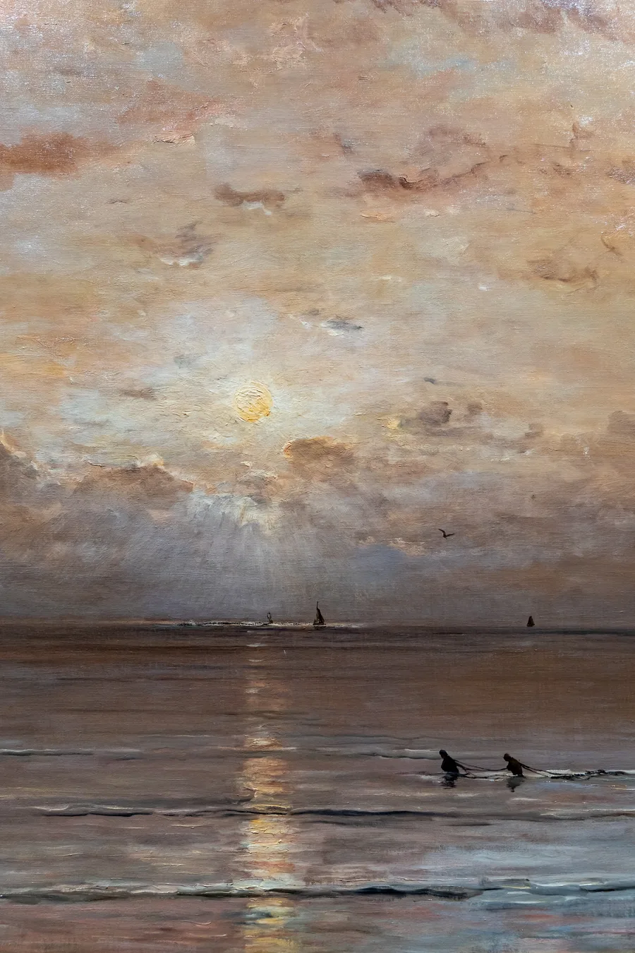 Sonnenuntergang mit Krabbenfischern