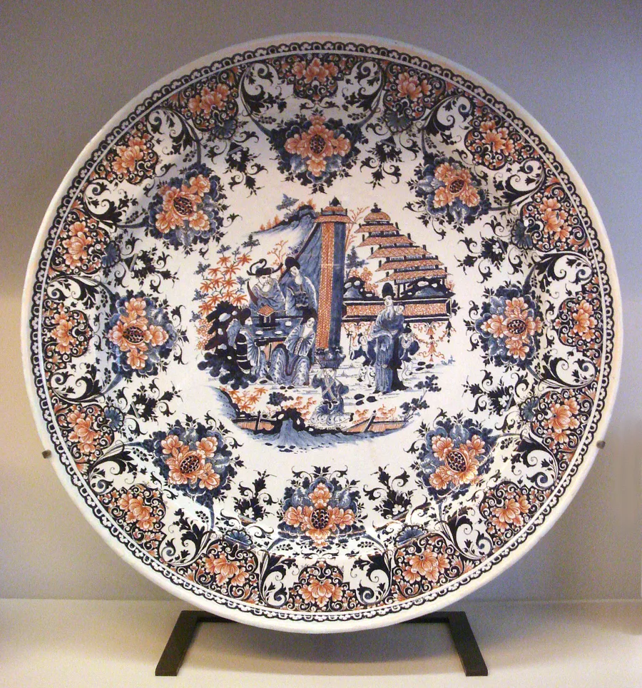 Rouen faience plate circa 1730